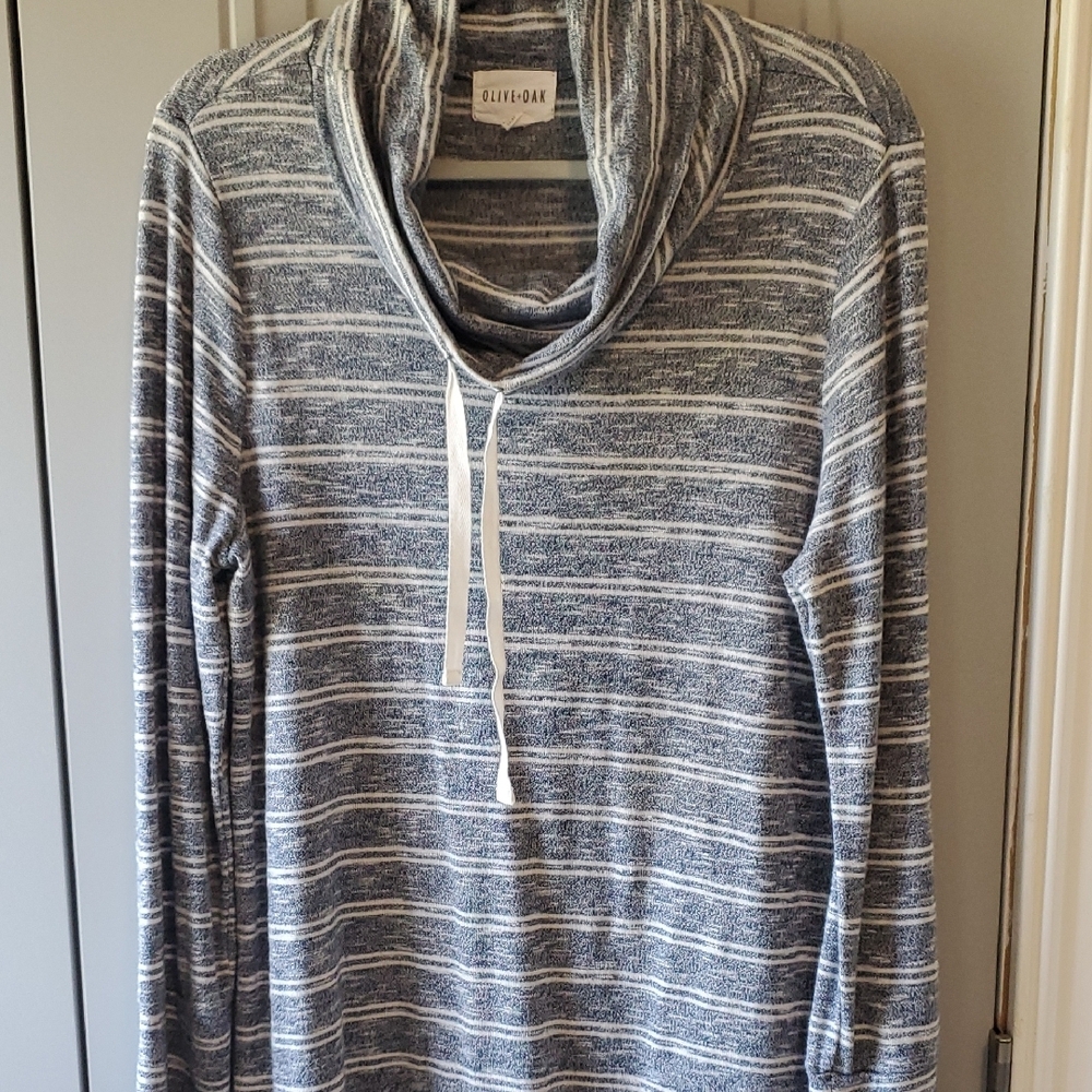 Navy Striped Tunic Women's Long Sleeve